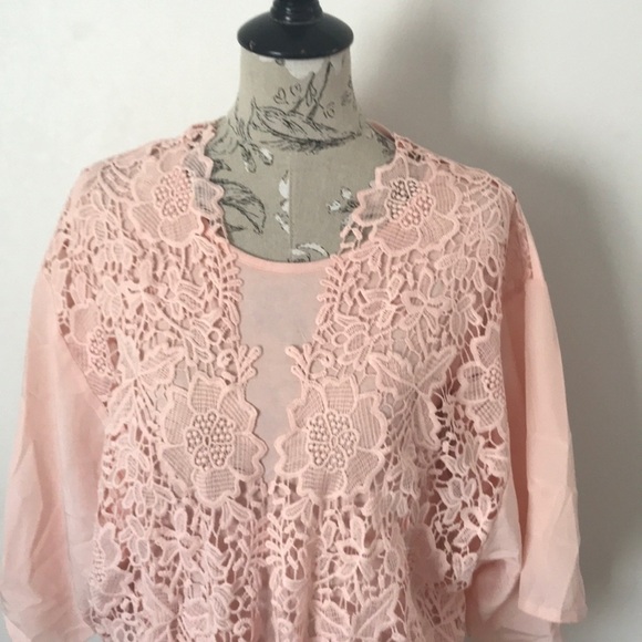 Kate & Mallory 2Pc Peach Top L Over Top XL - Picture 2 of 7